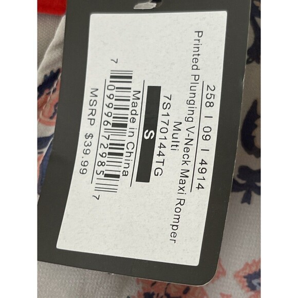 Love At First Sight Size Small Pink Blue Floral Maxi Romper Jumpsuit NWT J25 - Picture 6 of 9